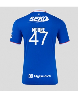 Rangers Mikey Moore #47 Maglia Gara Casa Repliche 2025-26 Maniche Corte